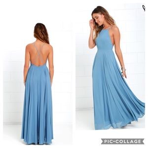 Mythical Kind of Love Slate Blue Maxi Dress